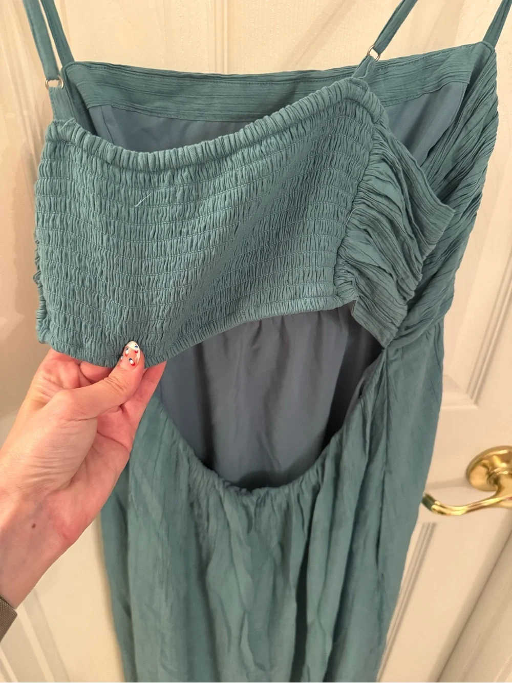 Abercrombie & Fitch Women’s Teal Spaghetti Strap Maxi Dress